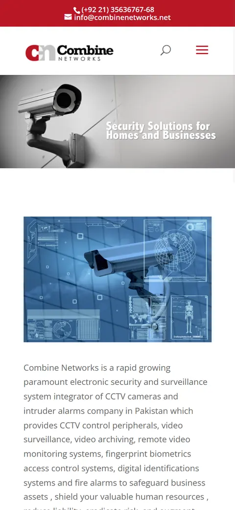 Combine Networks website on a phone, built by Account4Web