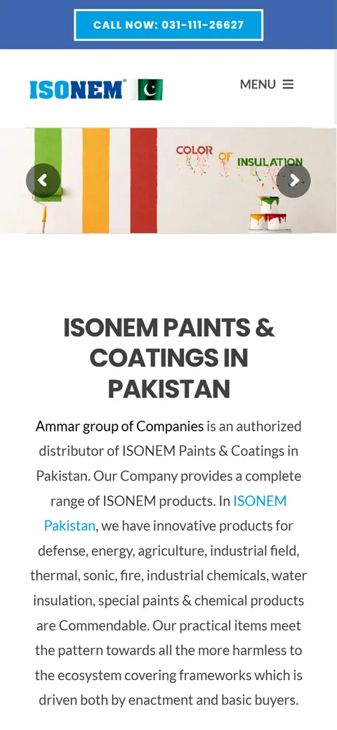 Isonem Pakistan website on a phone, built by Account4Web