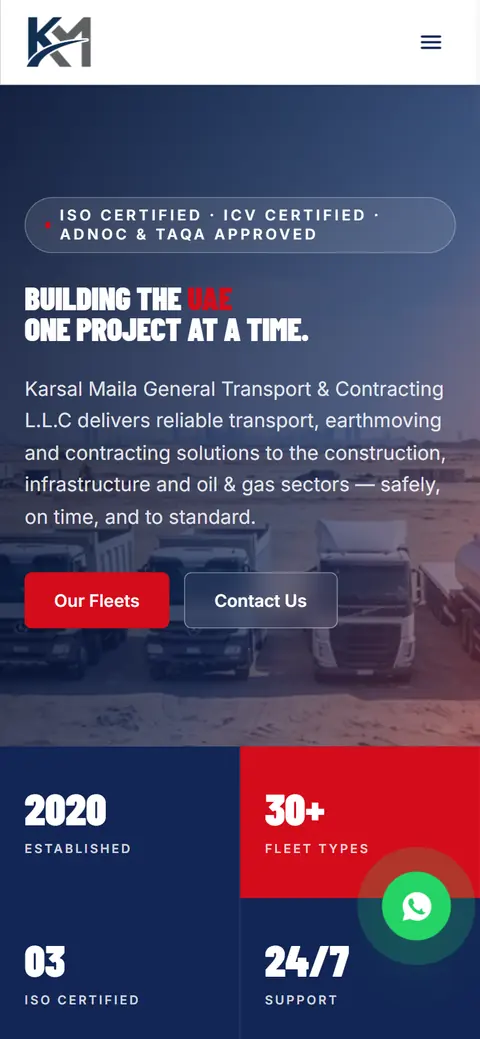 Karsal Maila website on a phone, built by Account4Web