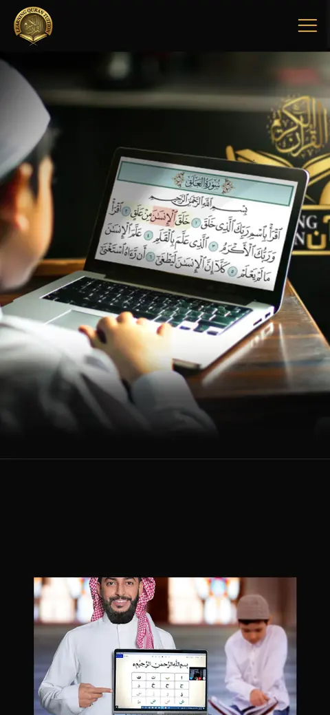 Learning Quran Tuition website on a phone, built by Account4Web