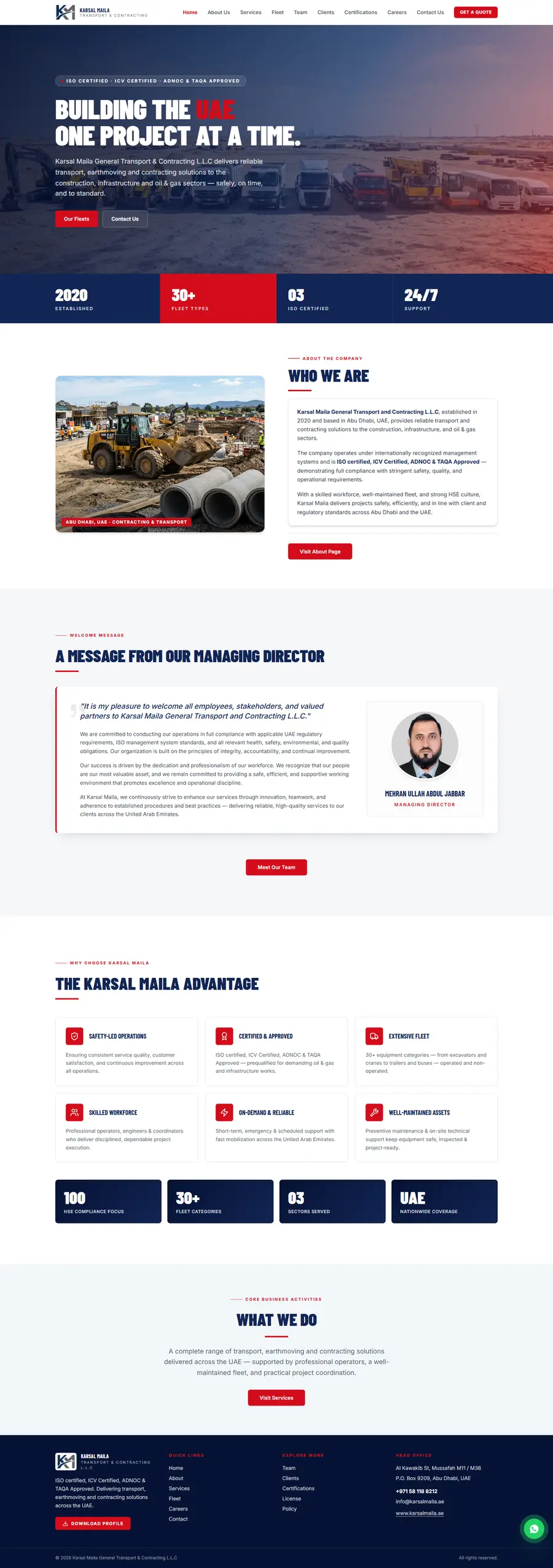 Karsal Maila website, built by Account4Web